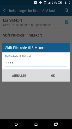 Indtast din Ny PIN-kode til SIM-kort og vælg OK