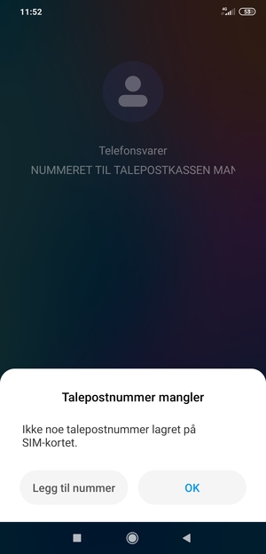 Hvis personsvar ikke er innstilt, velg Legg til nummer
