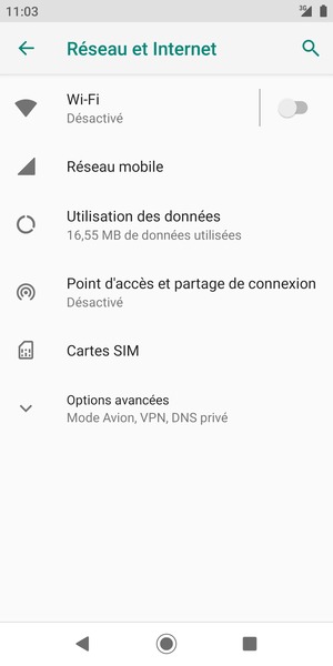 Sélectionnez Réseau mobile