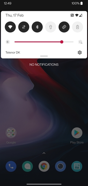 Slide down the top menu again