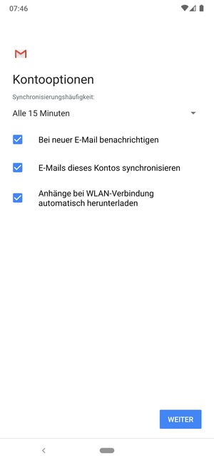 Wählen Sie WEITER