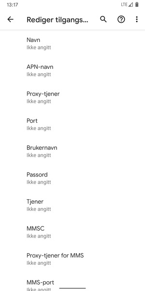 Skriv inn internett-informasjon