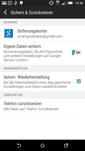 Wählen Sie Sicherungskonto