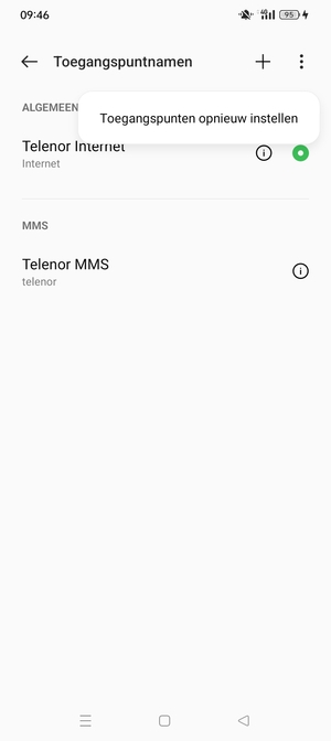 Selecteer Toegangspunten opnieuw instellen