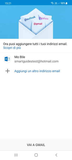 Seleziona VAI A GMAIL