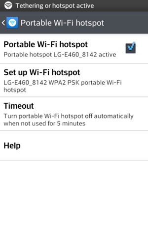 Check the Portable Wi-Fi hotspot checkbox