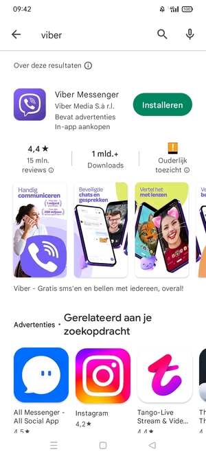 Selecteer de app