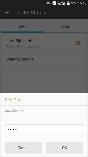 Enter your New SIM PIN and select OK