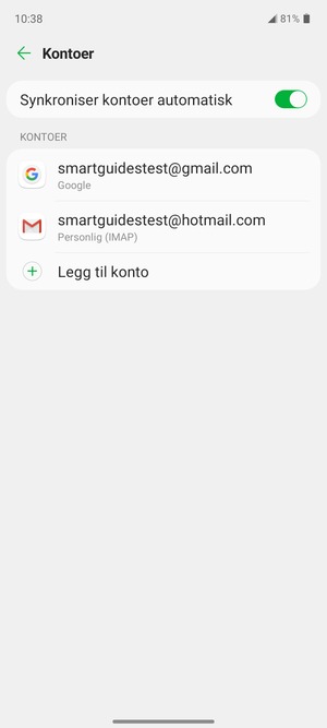 Velg din Google-konto