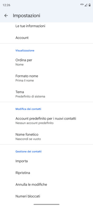 Scrorri e seleziona Importa