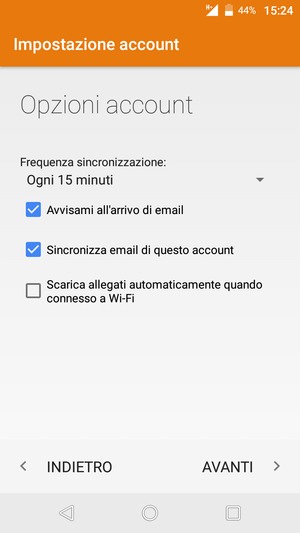 Seleziona AVANTI