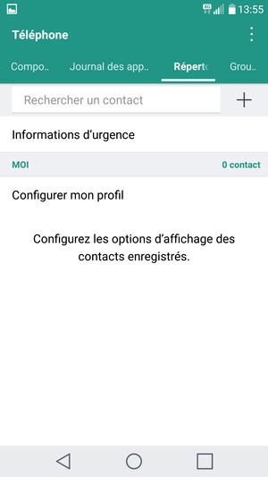 Sélectionnez le bouton du Menu