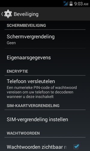 Selecteer Schermvergrendeling
