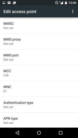 Scroll down and enter MMS information