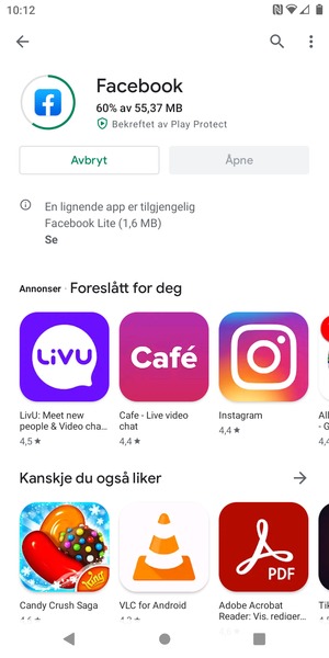 Vent til installasjonen er ferdig