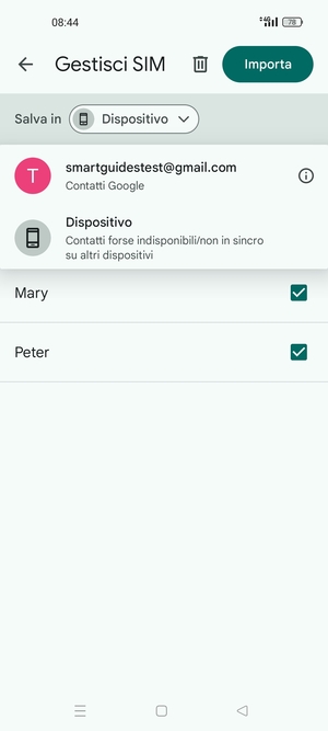 Seleziona il tuo account  Google