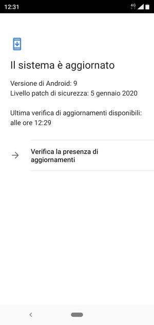 Seleziona Verifica la presenza di aggiornamenti