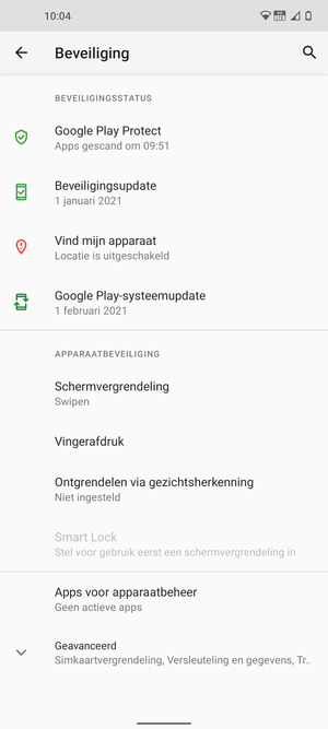 Om uw schermvergrendeling te activeren, selecteert u Schermvergrendeling