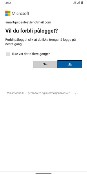 Velg ønsket alternativ