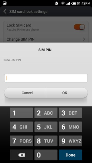 Enter your New SIM PIN and select OK