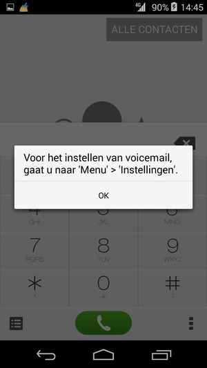 Als uw voicemail niet geïnstalleerd is, selecteert u OK