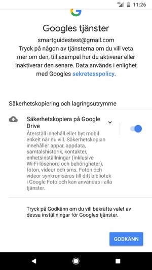 Välj GODKÄNN