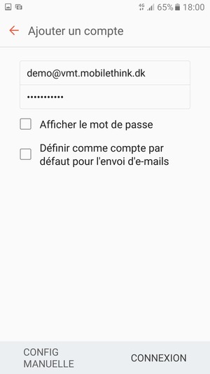 Saisissez votre adresse e-mail et votre mot de passe. Sélectionnez CONNEXION