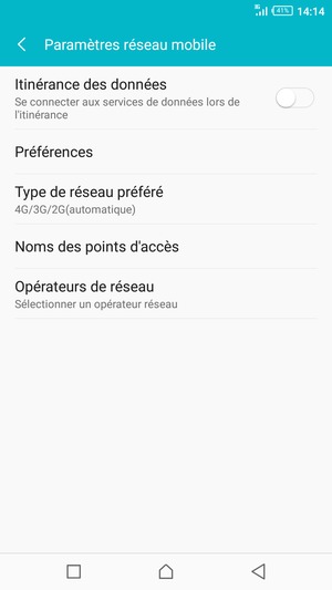 Sélectionnez Noms des points d'accès