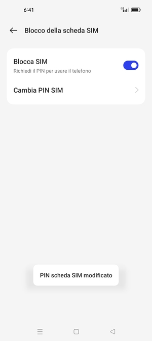 Il tuo PIN scheda SIM è stato modificato