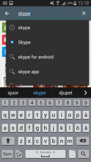 Ange app-namnet och välj Sök