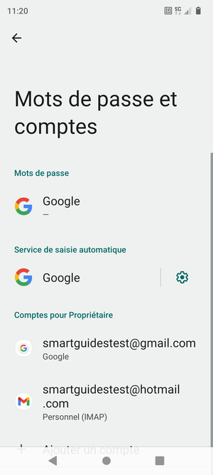 Sélectionnez votre compte Google