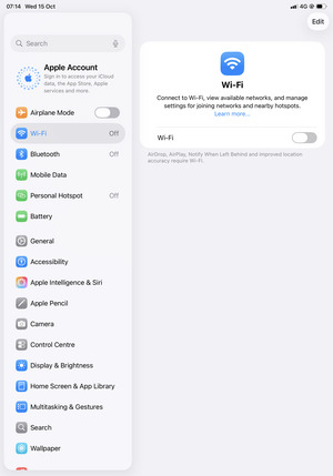 Turn  Wi-Fi on
