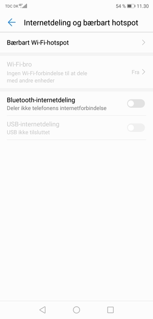 Vælg Wi-Fi-hotspot / Bærbart Wi-Fi-hotspot