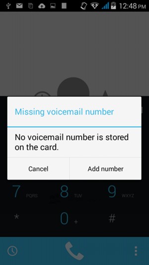 If your voicemail is not set up, select Add number