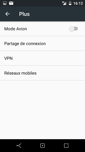 Sélectionnez Partage de connexion