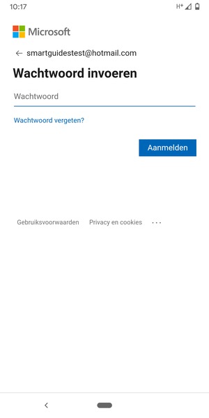 Voer uw wachtwoord in en selecteer Aanmelden
