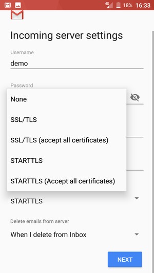 Select None and NEXT