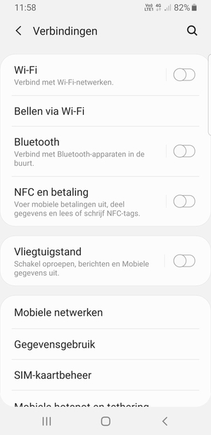 Selecteer Mobiele netwerken