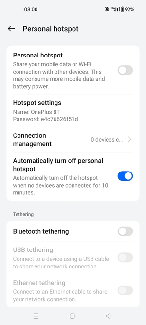 Select Hotspot settings
