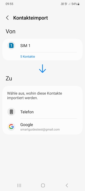 Wählen Sie Google