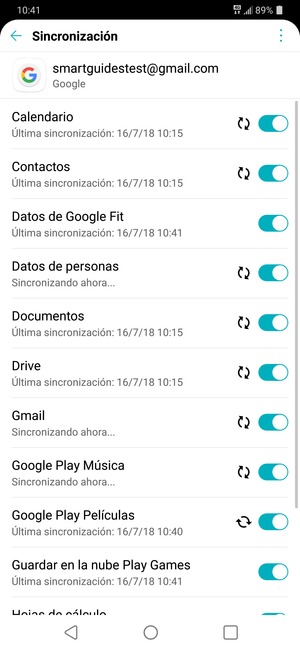 Su información será sincronizada