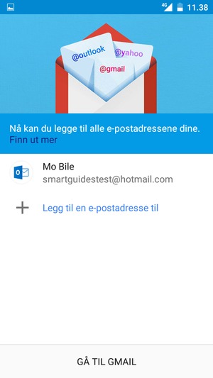 Velg GÅ TIL GMAIL