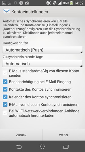 Wählen Sie Weiter