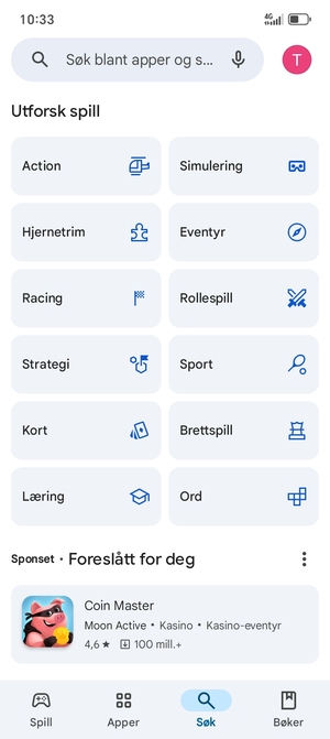 Velg søkefelt
