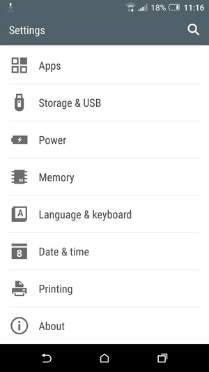 Scroll to and select About
