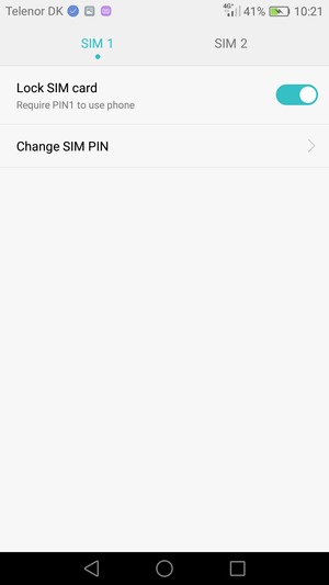 Select SIM 1 or SIM 2 and select Change SIM PIN