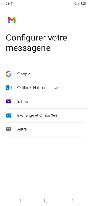 Sélectionnez Outlook, Hotmail et Live
