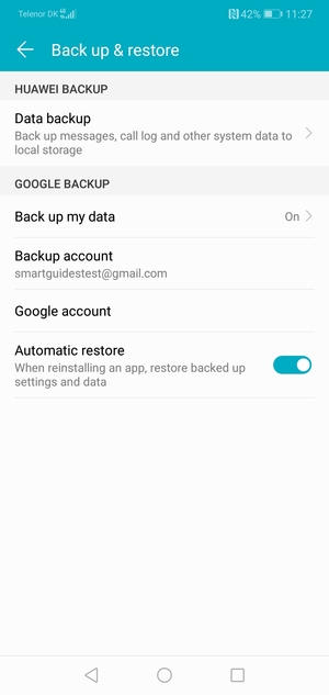 Select Backup account