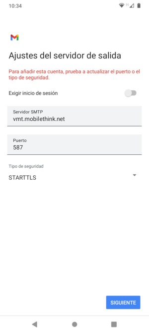Seleccione Tipo de seguridad