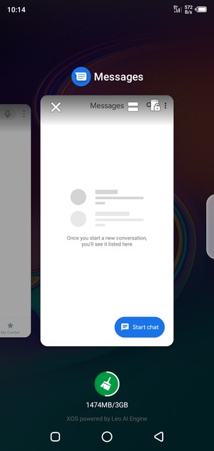 Select the Delete icon to close all running apps